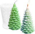 ZAKVOOR 3D Large Christmas Tree Shape Candle Mold Pine Tree Shape Silicone Mold for DIY Candle Making, Holiday Crafts, Soap Molding, Resin Casting