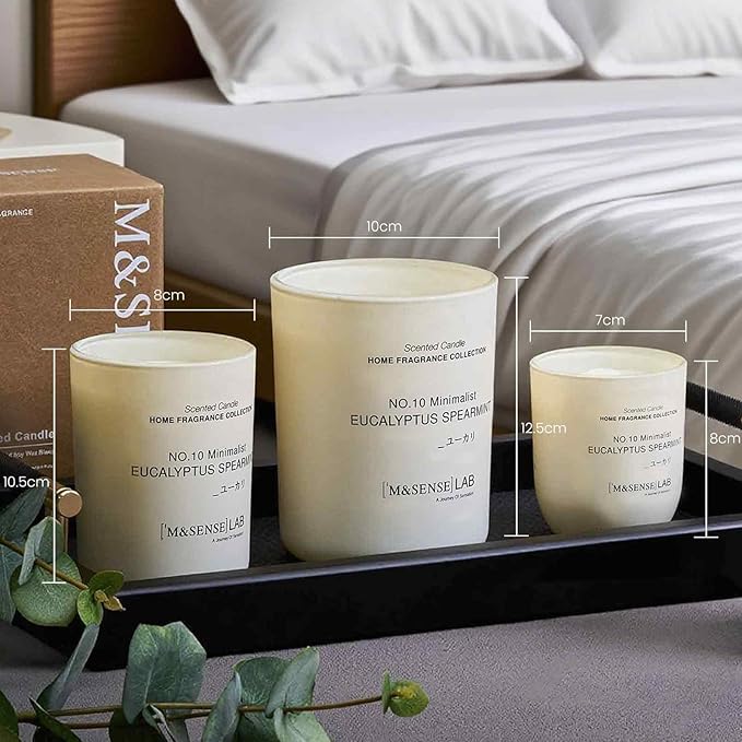 M&SENSE Natural Soy Large Candle| Vanilla Sandalwood | 16.6 oz, 95H Burn | Mini Spring Scented Candles for Relaxation, Valentines Day Gift, Home Décor | for Bedroom, Office, Party
