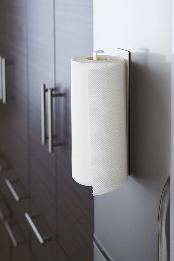 YAMAZAKI Home 2439 Plate Magnetic Paper Towel Holder, White