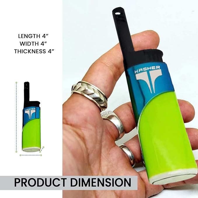 Kasher EZ Reach Candle Lighter with Tool - Extended Wand - Ideal for Lighting Scented Candle Jar, Camping, Outdoor, and BBQ | Pack of 2 (Green)