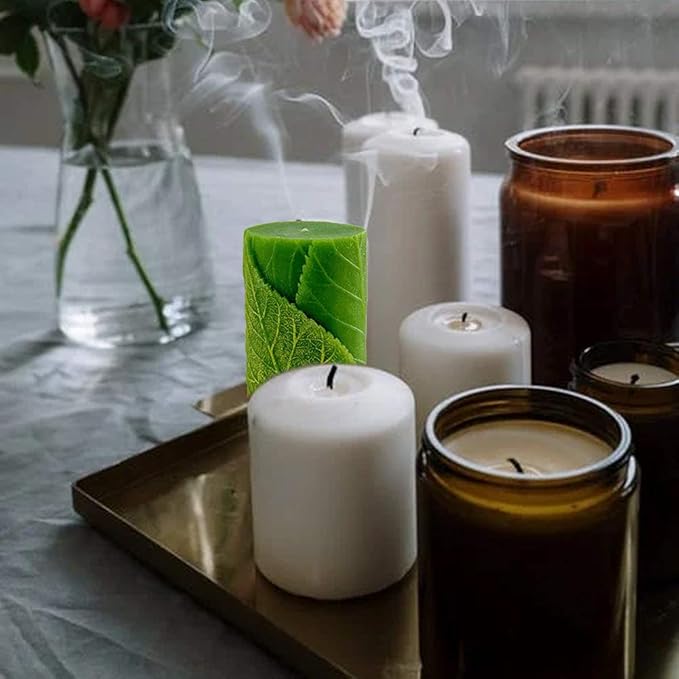 Tree Leaf Candle Mold Silicone Clay Soap Mould for Making Soy Wax Beeswax Candles Handmade Art Craft Fondant Cake Decor
