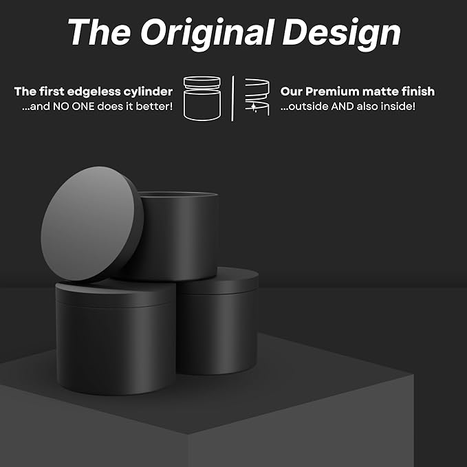 True Candle Tins for Making Candles - 24 Pack of 4 oz Black Candle Containers Bulk 4oz - Empty tins with lids for Candles - Premium Metal Jars, DIY Vessels | Painted Outside and Inside | Matte Black