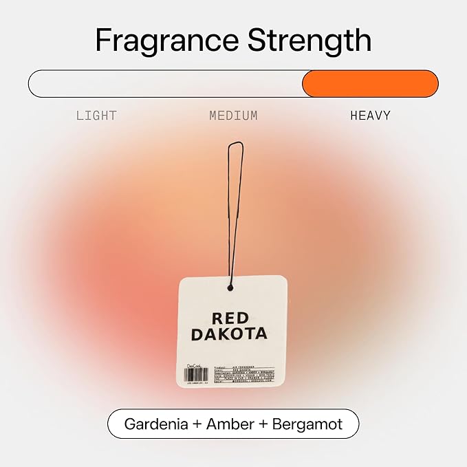 DedCool Air Freshener | Red Dakota | Hanging Odor Eliminator for Cars, Closets & Drawers | Clementine, Gardenia, Woods, Amber & Wild Berries | Long-Lasting, Vegan, Non-Toxic