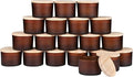 SHOWIN Thick Candle Jars for Making Candles 20 Pcs, 4 OZ Empty Jars with Wood Lids for Candle Making, Sample Container, Frosted Brown