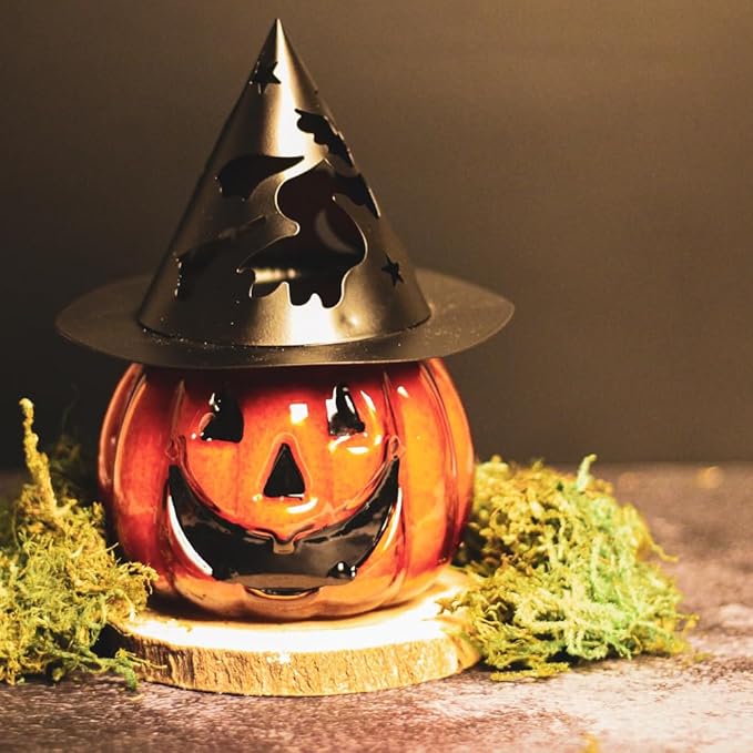 A Cheerful Giver Punky Pumpkin Jar Candle - Fun and Spooky Candle for Halloween Decorations - Uniquely Shaped Candle Jars for Indoor/Outdoor Decor - Orange, Cinnamon, Clove Scent - 10 Oz
