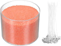 MECCANIXITY Pearled Sand Candles with 50 Pcs Wicks 21Oz / 600g Candle Beads Refillable Powder Sand Wax Making Kit for Thanksgiving Christmas Wedding Party DIY Home Crafts, Orange