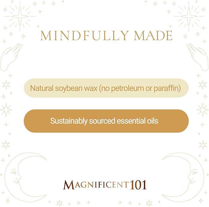 MAGNIFICENT 101 Abundance Mindset Smudge Candle Set - 3.5 Oz Each (3 Pack) - Abundance Unlimited Mindset - 42 Hr Burn for Energy Cleansing & Manifestation