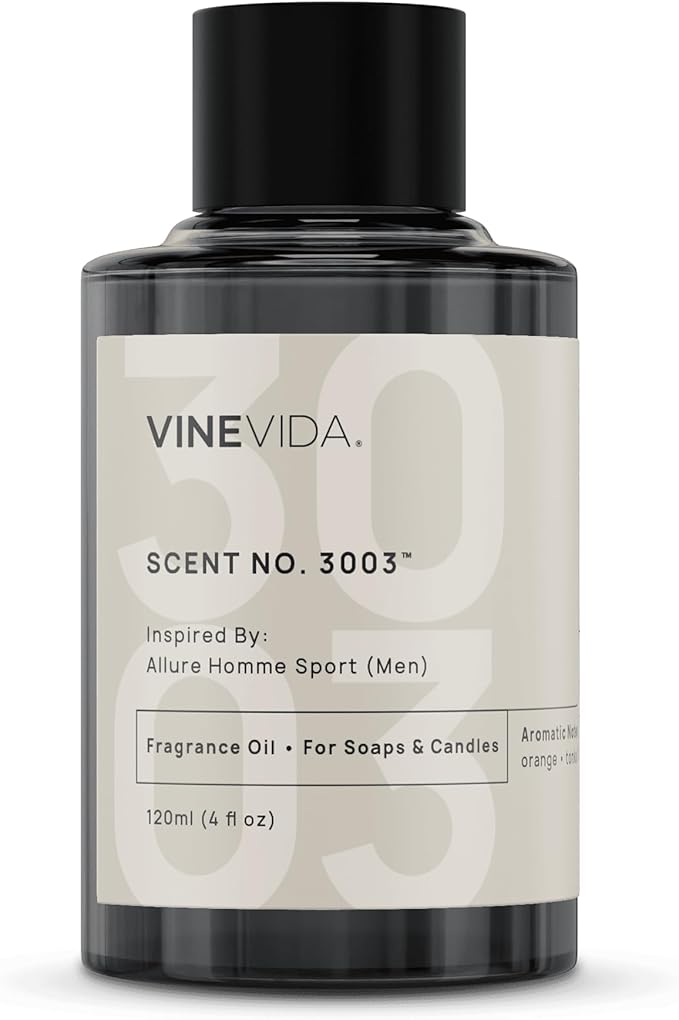VINEVIDA Scent NO. 3003 Fragrance Oil - 120mL (4oz) - Inspired by: Allure Homme Sport (Men); Candle Fragrance Oil for Soy Candles - Soap Making Scents