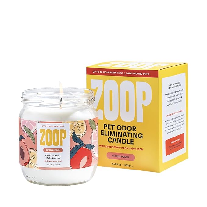 Zoop Pet Odor Eliminating Candle - 100% Natural- Pet Odor Eliminator for Home - Non-Toxic and Eco-Friendly Air Freshening Scented Candles -1 Pack