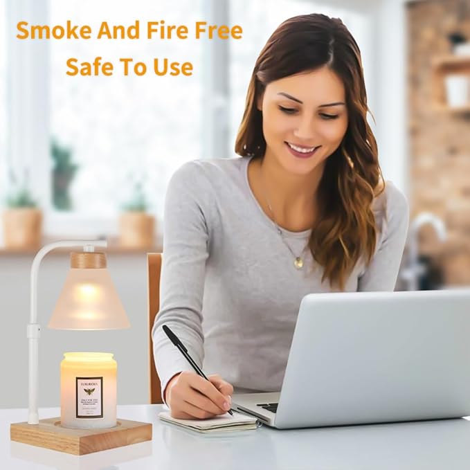 nawaza Dimmable Candle Warmer Lamp Electric Light for Candle Melter Scented Candles Top-Down Melting, Scented Wax Warmer for Home Offices Decor, Birthdays Gifts for Women Mom Grandma(White)