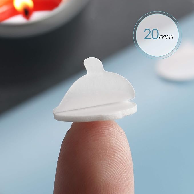 Hearth & Harbor Candle Wick Stickers, 500 Pieces Double-Sided Heat Resistant Adhesive Wick Stickers for Candle Making, Glue Stickers for Candle Making, Candle Making Supplies, 20mm Round Stickers