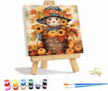 VIGEGU Fall Scarecrow Paint by Numbers Kit for Adults with Framed,Thanksgiving Paint by Number DIY Acrylic Adult Paint by Number Kits for Wall Decor 10x10in