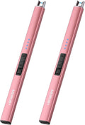 MEIRUBY 2 Pack Electric Candle Lighter, Christmas Stocking Stuffers Gifts for Women Mom Men Wife Sister, USB Arc Rechargeable Windproof Long Lighter for Candle BBQ Housewarming Birthday Gifts Idals
