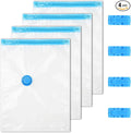 4-Pack Vacuum Compression Space Saving Storage Bags - 13.8 x19.7in Roll-Up Travel Vacuum Seal Bags for Clothing Packing, Cruise Accessories, Luggage & Home Organizers - No Vacuum or Pump Needed