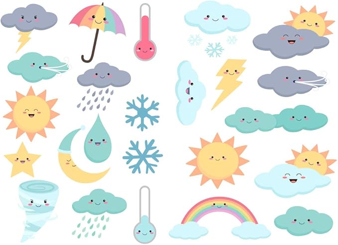 Seasonstorm Kawaii Weather Smile Aesthetic Diary Travel Journal Paper Stickers Scrapbooking Stationery School Office Art Supplies
