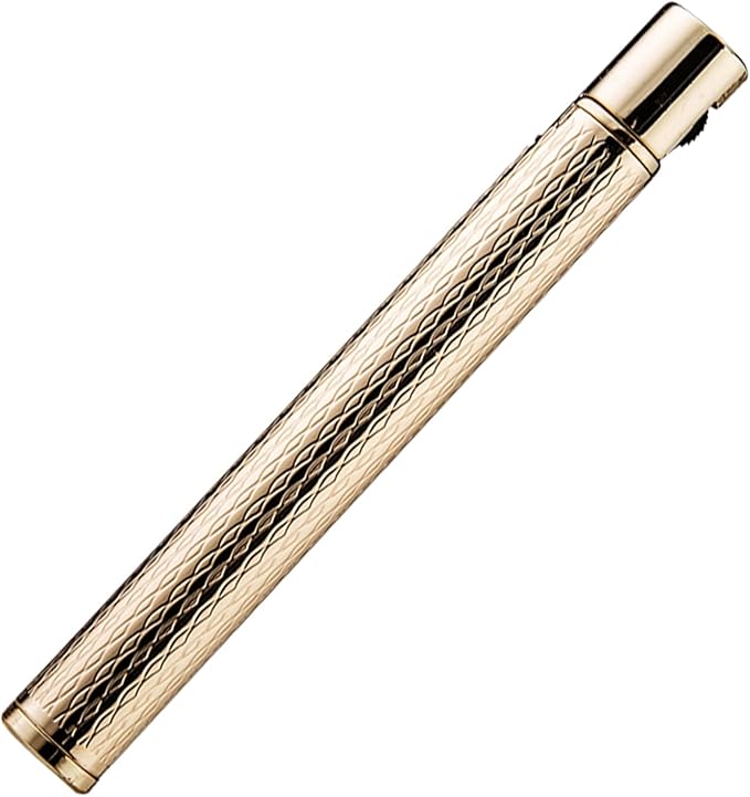 Lighter Cigarette Shaped Butane Refillable Fire Starter with Back-up Flints Gifts for Men Women Lady (Excluding Butane) (Golden)