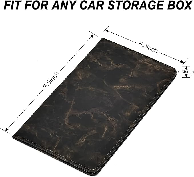 HERRIAT Car Registration and Insurance Card Holder,Marble Leather Vehicle Glove Box Automobile Documents Paperwork Wallet Case Organizer for ID, Key Contact Information Cards,Men&Women