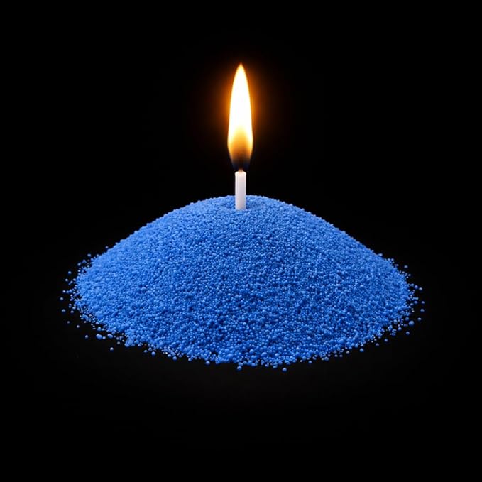 Sand Wax Candle Making Kit – 5 Wooden Wicks & 15 Cotton Wicks, 500 g Premium Fragrance-Free Sand Wax (Deep Tide Blue)