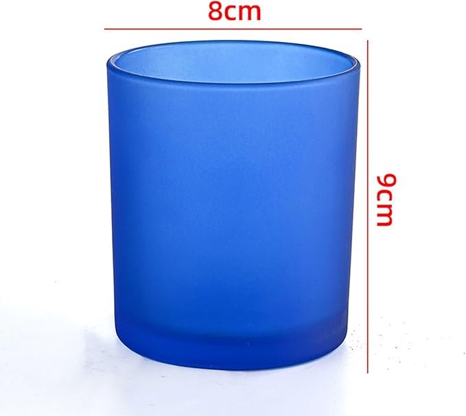 Candle Jars for Making Candles - Candle Making Kit & Supplies - Glass Jars with Lids - Candle Containers - Glass Candle Jars - Decorative Aesthetic Colored Frosted Glass Candle Cups with Wooden Lids