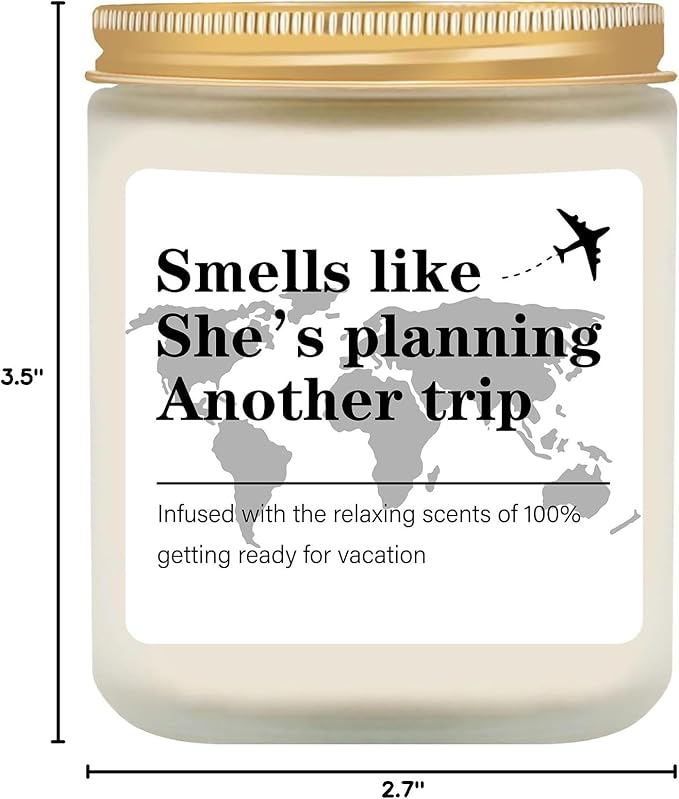 Lavender Candles - Funny Travel Gifts for Women, Christmas Gift for Travelers Women, Girls Trips Gifts