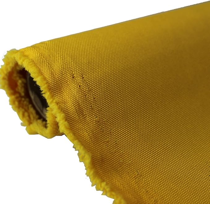 Mybecca Waterproof Canvas Marine Fabric 600 Denier Indoor/Outdoor PU Backing UV Protector Yellow 1 Yard