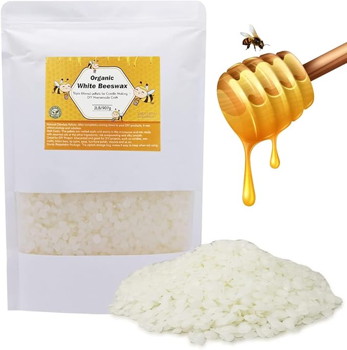 White Beeswax Pastilles, Beeswax Pellets for Candle Making, DIY Projects (6 LB)