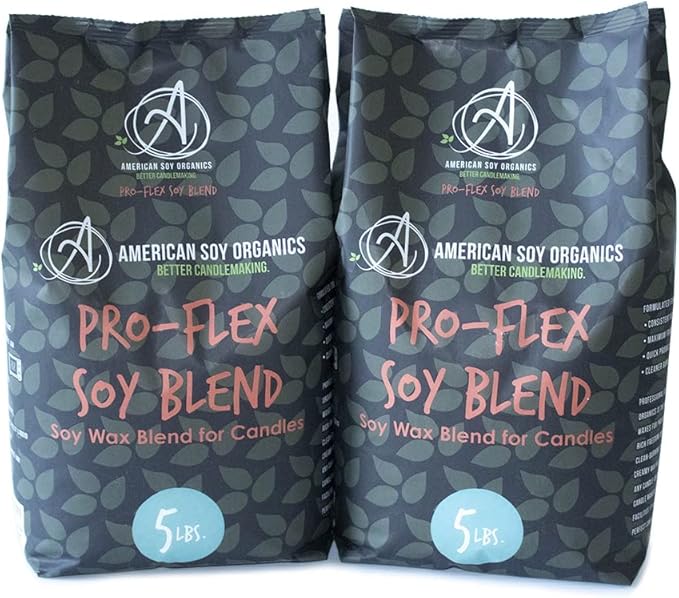 American Soy Organics Pro-Flex Soy Blend - Soy Wax Beads for Candle Making - Candle Making Supplies - Beeswax-Free Candle Wax Blend for Container Candles, Tealights and Wax Melts, 10 lbs