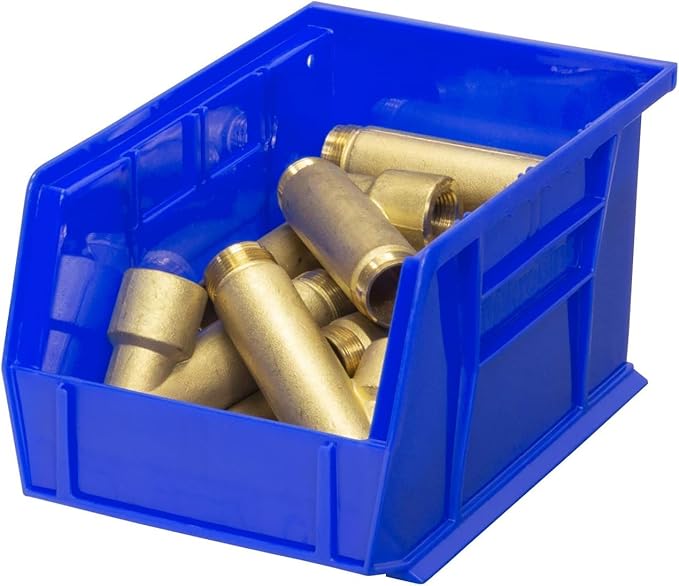 Akro-Mils 30237 AkroBins Plastic Storage Bins, Space-Saving Stackable Bins for Garage, Pantry, Craft Organization, 9" x 6" x 5", Blue, 12-Pack