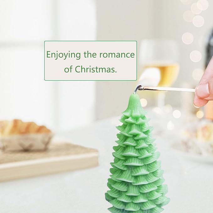 6PCS Christmas Candle Molds - Pine Cone/Snowman Shapes, Resin & Wax Silicone Molds Kit