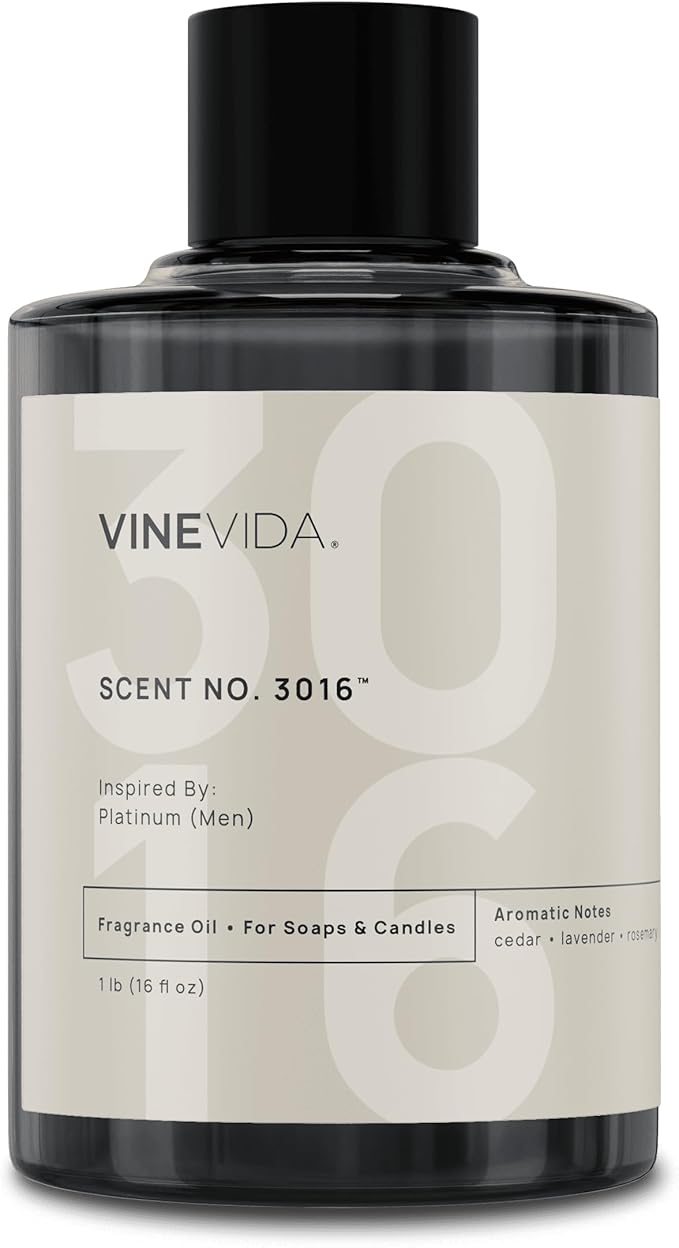 VINEVIDA Scent NO. 3016 Fragrance Oil - 16oz (1lb) - Inspired by: Platinum (Men); Candle Fragrance Oil for Soy Candles - Soap Making Scents