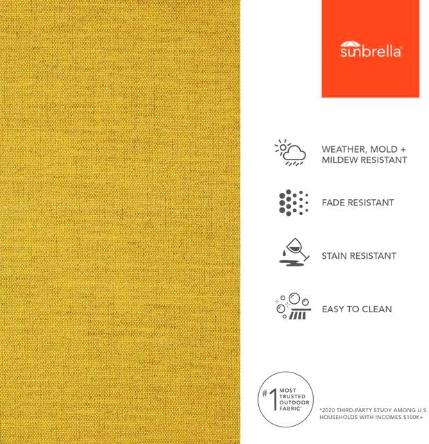 Sunbrella Outdoor Fabric by The Yard | Triumph Dijon | Official Sunbrella Seller | Indoor or Outdoor Upholstery Fabric for Chairs, Cushions, Drapery, Pillows, Furniture