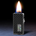 CHOICEDC Cool Lighters for Men, Refillable Soft Flame Butane Lighter, Vintage Lighters with Unique Shake Ignition, Visible Gas Tank, Adjustable Wide Flat Flame Lighter, Gifts for Men Women, No Fuel