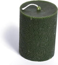 BeeTheLight Beeswax Pillar Candle - 100% Pure Bees Wax - Choose Your Size and Color - 54 Hour Burn Time - Fits 3x4 Holder - Unscented - Natural Light Honey Scent (Earthen Green, Medium)