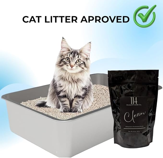 16 oz. Powerful Clean Linen Fabric & Upholstery Deodorizer & Freshener. Home Odor Eliminator For Strong Odor. Pet Safe. Vacuuming Powder Use for Furniture,Carpet,Rug,Mattresses,Cat Litter