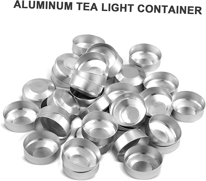 Milisten Aluminum Tea Light Tins 1.49 Inch Empty Candle Holders for DIY Scented Candle Making Storage Party Favors Crafts and Home Decoration