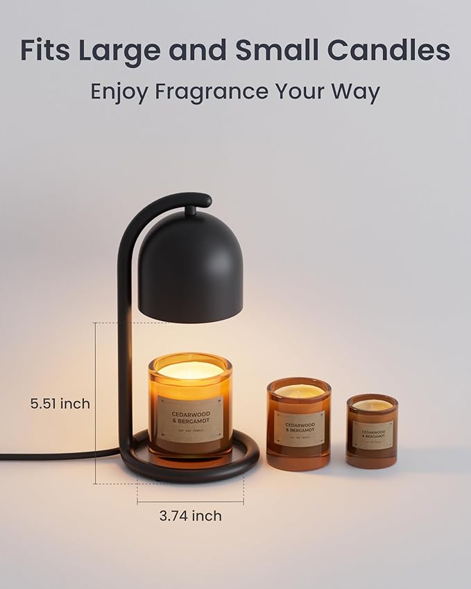 SwitchBot Smart Candle Warmer Lamp with Timer & Voice Control (Dark Black)