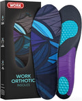CRUVHEAL Work Orthotic Insoles - Anti Fatigue Medium Arch Support Shoe Insert Men Women - Plantar Fasciitis Flat Feet - Relieve Foot Pain - Work Boot Insoles Standing All Day (Men)