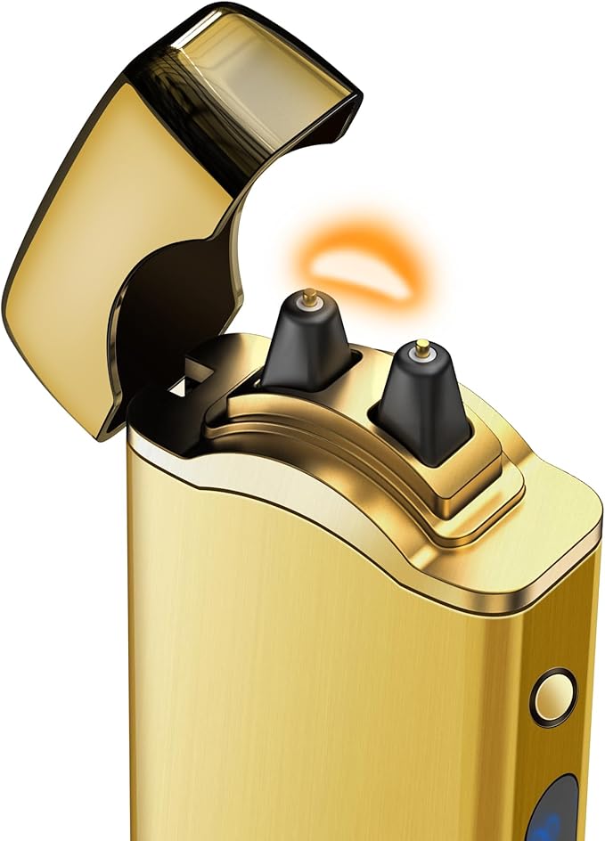 Big Arc Lighter Magical “Flame” USB Rechargeable Plasma Electric Cool Lighter (Gold)