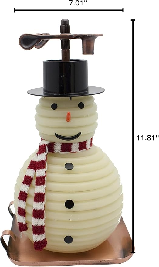 Candle by the Hour 100-Hour Snowman Candle, Copper Base, Eco-friendly Natural Beeswax with Cotton Wick