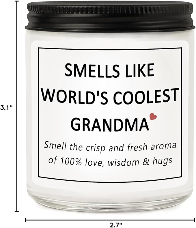 Grandma Gifts, Mothers Day Gift for Grandma from Grandchildren Granddaughter Grandkids, Smells Like World's Coolest Grandma Lavender Candles
