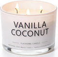 Vanilla Coconut Scented Candle, Luxury Large 3 Wick Soy Candle 12 Oz, 60+ Hour Long Lasting Clean Burn, Elegant Aromatherapy Home Decor, Valentine's Day & Housewarming & Birthday Gift for Men Women