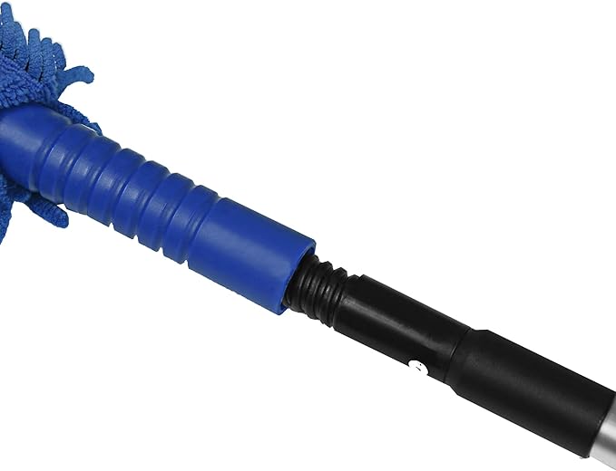 CleanAide Handheld Reusable Microfiber Flex Duster with Adjustable Telescopic Reach Pole – Bendable, Lightweight, Dust Cleaner for Blinds, Shutters, Radiators, Electronics, Glass, Hard-to-Reach Areas