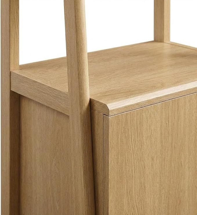 Furnifact Oak Bookshelf with Durable Wooden Construction, 21-Inch Height, Modern Design, Suitable for Living Room, Office, or Bedroom Storage
