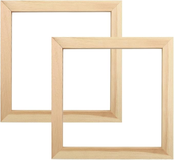 Wood Canvas Frames, Solid Wood Canvas Stretcher Bars Kits,Solid Wood Picture Frames for Oil Paintings,Prints,Posters,Wall Art Needlework,2 Pack(25 * 25cm/10 * 10")