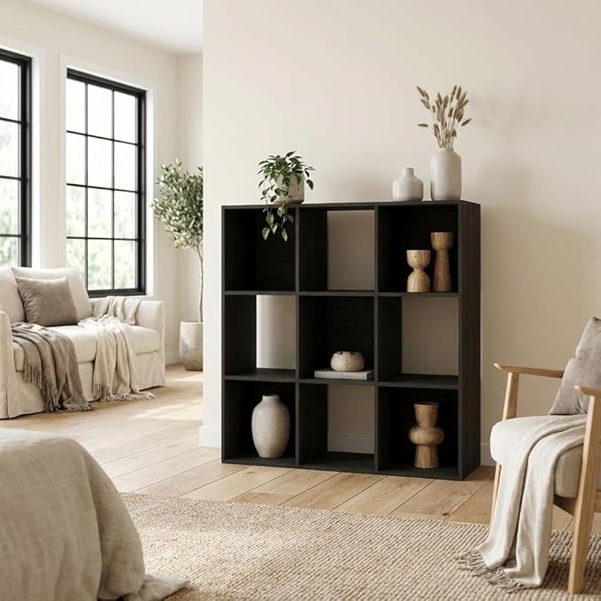 Furnifact Espresso Bookcase with Sturdy Wooden Construction, Spacious Storage, Elegant Finish, Ideal for Home and Office Organization