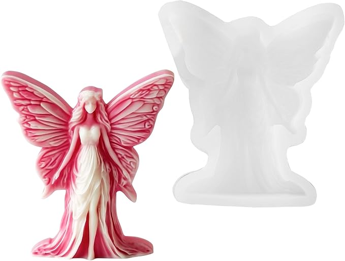 Candle Mold for Candle Making, 3DSilicone Mold for Resin Casting DIY Plaster Polymer Clay Home Decoration (Butterfly Fairy)