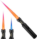 Torch Lighter, Butane Refillable Multifunction Straight Flame Bright Lighter Windproof Adjustable Color with Safety Lock Jet Lightsaber Flame for Outdoor, Campfires, BBQ, Candles, Camping