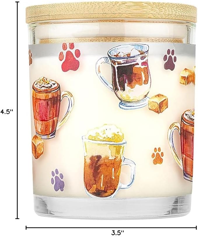 One Fur All Pet House Fall Candles, Long Lasting, Clean Burning, Soy Wax Scented Candles for Pet Odor, Caramel Latte, 2 Pack