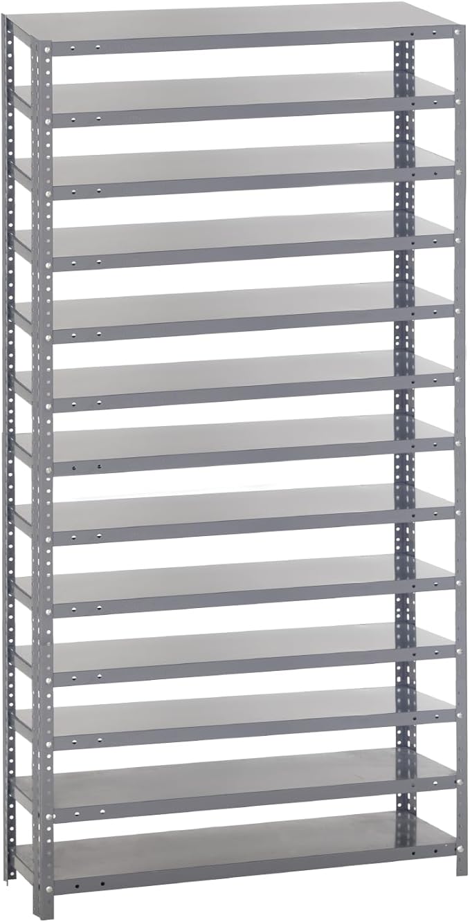 Quantum Storage Systems 1875-000 Shelving Unit for Shelf Bin System (Bins Sold Separately), 18" W x 36" D x 75" H