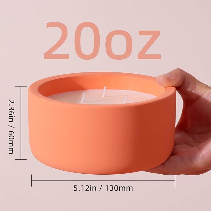Viyffo 20oz Large Scented Candle – Pumpkin Spring Spice, 3 Wick Candles for Home Scented, Non Toxic Soy Candle for Women and Men, Orange Decorative Ceramic Jar, Luxury Home Décor & Warm Birthday Gift